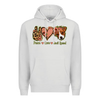 Dove Grey Peace Love Jack Russel Premium Hoodie - Jasminsmagicworld