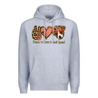 Heather Grey Peace Love Jack Russel Premium Hoodie - Jasminsmagicworld