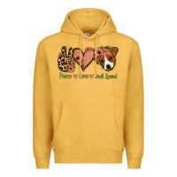 Mustard Peace Love Jack Russel Premium Hoodie - Jasminsmagicworld