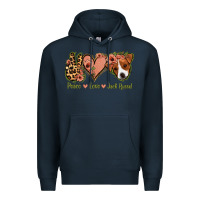 Navy Peace Love Jack Russel Premium Hoodie - Jasminsmagicworld