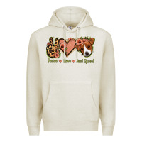 Oatmeal Heather Peace Love Jack Russel Premium Hoodie - Jasminsmagicworld