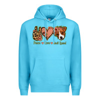 Ocean Blue Peace Love Jack Russel Premium Hoodie - Jasminsmagicworld