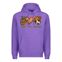 Purple Peace Love Jack Russel Premium Hoodie - Jasminsmagicworld