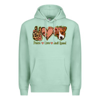 Seafoam Peace Love Jack Russel Premium Hoodie - Jasminsmagicworld