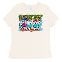 Bone Rowdy Howdy Christmas Ladies Tee - CowhideDigitalArt