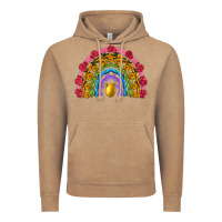 Vintage Coffee easter and spring with flowers carrots butterfly and sunflower rainbow Vintage Hoodie - Artiststas