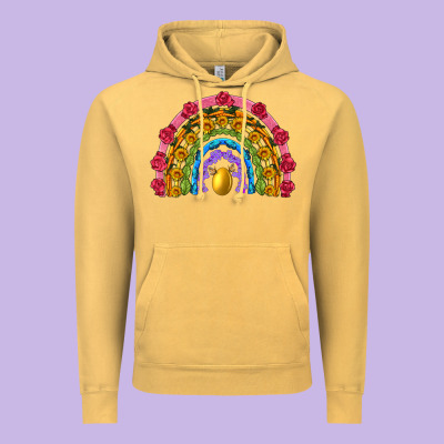 Easter And Spring With Flowers Carrots Butterfly And Sunflower Rainbow Vintage Hoodie Designed By Artiststas