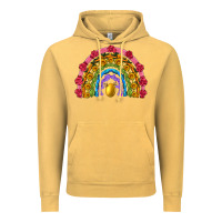 Vintage Mustard easter and spring with flowers carrots butterfly and sunflower rainbow Vintage Hoodie - Artiststas