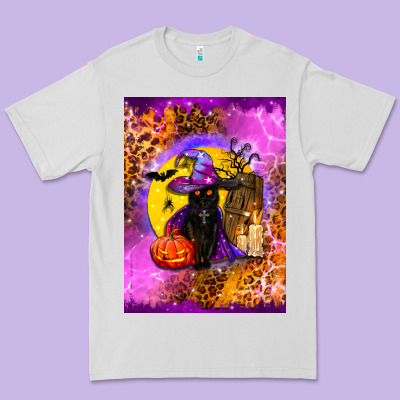 Witchy Cat Premium Tee Designed By Bundleandbundleshop