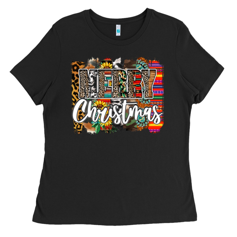 Western Merry Christmas Ladies Tee by CowhideDigitalArt | Teevron