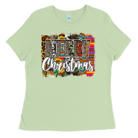 Matcha Western Merry Christmas Ladies Tee - CowhideDigitalArt