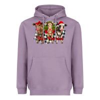 Lavender feliz navidad heifers front view Heavyweight Hoodie - RanaPortraitStore