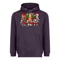 Plum feliz navidad heifers front view Heavyweight Hoodie - RanaPortraitStore