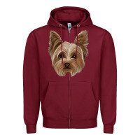 Burgundy yorkie Zipper Hoodie - Jasminsmagicworld