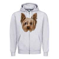 Heather Grey yorkie Zipper Hoodie - Jasminsmagicworld