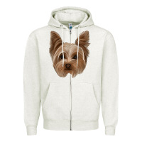 Oatmeal Heather yorkie Zipper Hoodie - Jasminsmagicworld