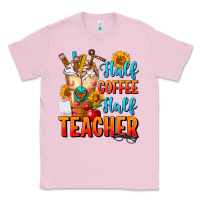Bubblegum Pink Half Coffee Half Teacher Classic Tee - FaDigitalArtStudio