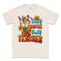 Natural Half Coffee Half Teacher Classic Tee - FaDigitalArtStudio