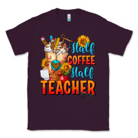 Plum Half Coffee Half Teacher Classic Tee - FaDigitalArtStudio