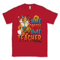 Red Half Coffee Half Teacher Classic Tee - FaDigitalArtStudio