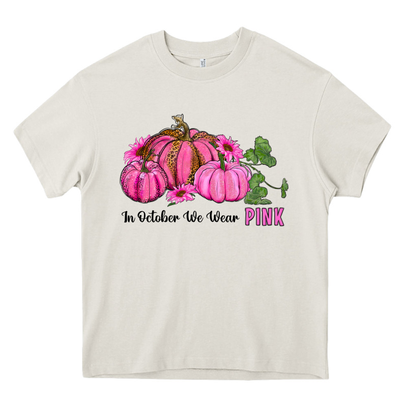 In October We Wear Pink Pumpkin And Sunflowers Heavy Core Tee by RanaPortraitStore | Teevron
