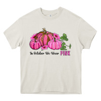 Cream in october we wear pink pumpkin and sunflowers Heavy Core Tee - RanaPortraitStore