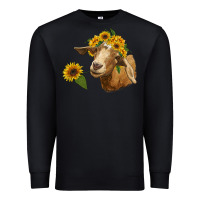 Black goat with sunflower Premium Sweatshirt - RanaPortraitStore