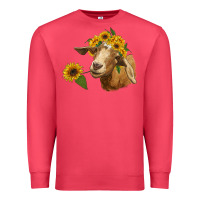 Cardinal goat with sunflower Premium Sweatshirt - RanaPortraitStore