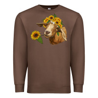 Chestnut goat with sunflower Premium Sweatshirt - RanaPortraitStore