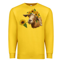 Lemon goat with sunflower Premium Sweatshirt - RanaPortraitStore