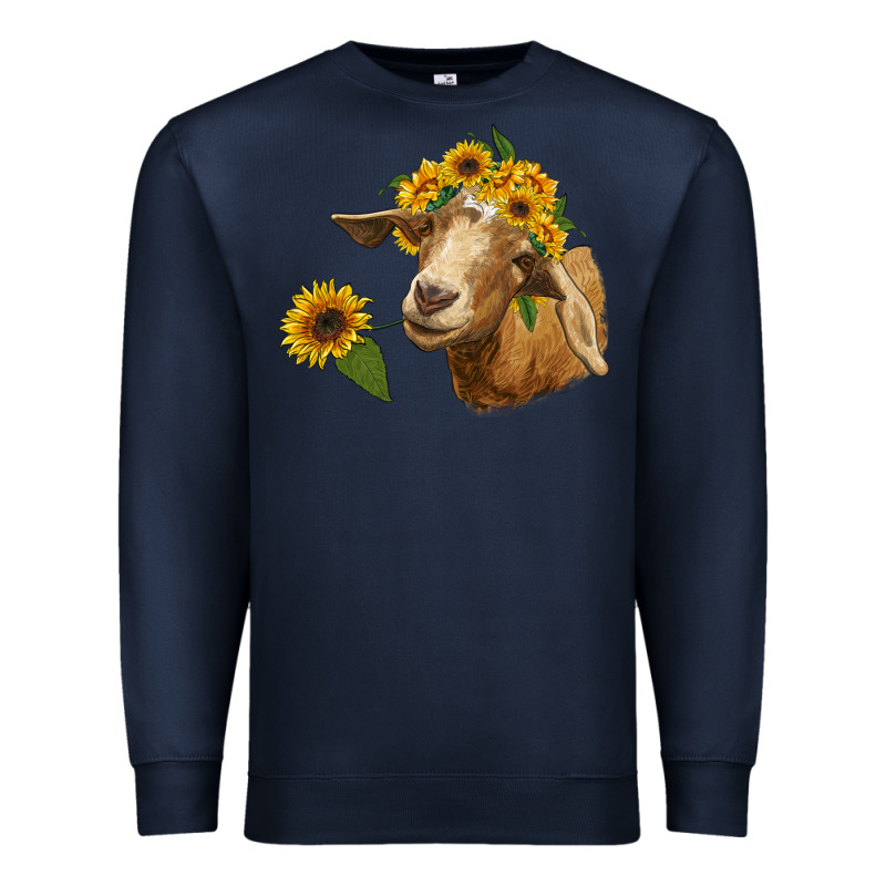 Goat With Sunflower Premium Sweatshirt by RanaPortraitStore | Teevron