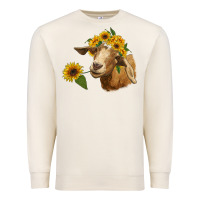 Sandshell goat with sunflower Premium Sweatshirt - RanaPortraitStore