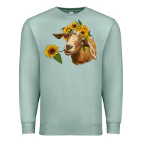 Seafoam goat with sunflower Premium Sweatshirt - RanaPortraitStore