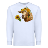 White goat with sunflower Premium Sweatshirt - RanaPortraitStore