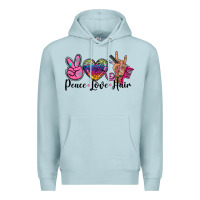 Blue Mist peace love hair Premium Hoodie - BarkalooDesign