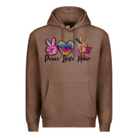Chestnut peace love hair Premium Hoodie - BarkalooDesign