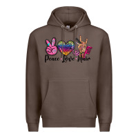 Coffee peace love hair Premium Hoodie - BarkalooDesign