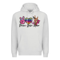 Dove Grey peace love hair Premium Hoodie - BarkalooDesign