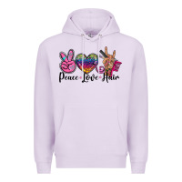 Lilac peace love hair Premium Hoodie - BarkalooDesign