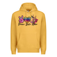 Mustard peace love hair Premium Hoodie - BarkalooDesign