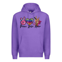 Purple peace love hair Premium Hoodie - BarkalooDesign