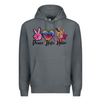Rock peace love hair Premium Hoodie - BarkalooDesign