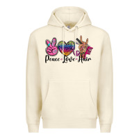 Sandshell peace love hair Premium Hoodie - BarkalooDesign