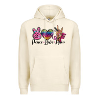Tofu peace love hair Premium Hoodie - BarkalooDesign