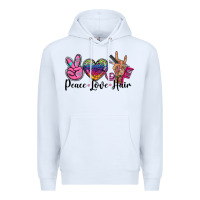 White peace love hair Premium Hoodie - BarkalooDesign