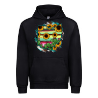 Black Ohio Map Sunflower Cactus Serape Urban Hoodie - RanaPortraitStore