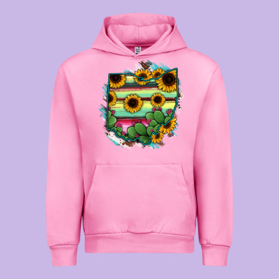 Ohio Map Sunflower Cactus Serape Urban Hoodie Designed By Ranaportraitstore