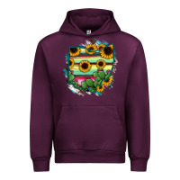Mauve Wine Ohio Map Sunflower Cactus Serape Urban Hoodie - RanaPortraitStore