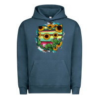 Pigment Midnight Navy Ohio Map Sunflower Cactus Serape Urban Hoodie - RanaPortraitStore