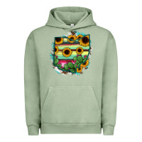 Pigment Oil Green Ohio Map Sunflower Cactus Serape Urban Hoodie - RanaPortraitStore
